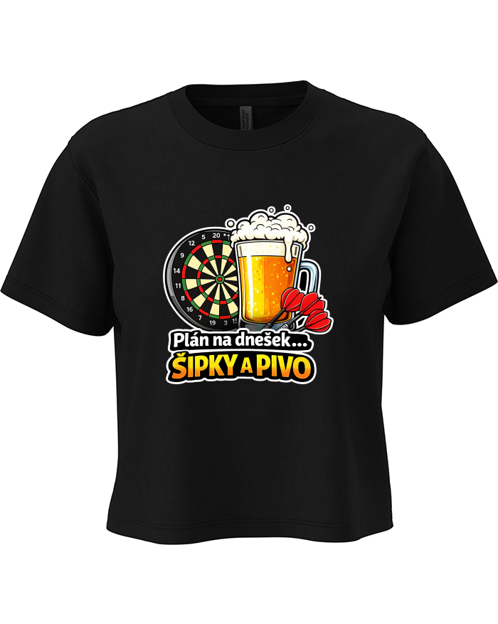 Dámský crop top Šipky a Pivo