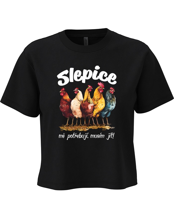 Dámský crop top Slepice mě potřebují