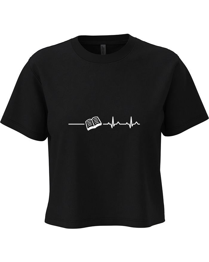 Dámský crop top – Knížka a EKG