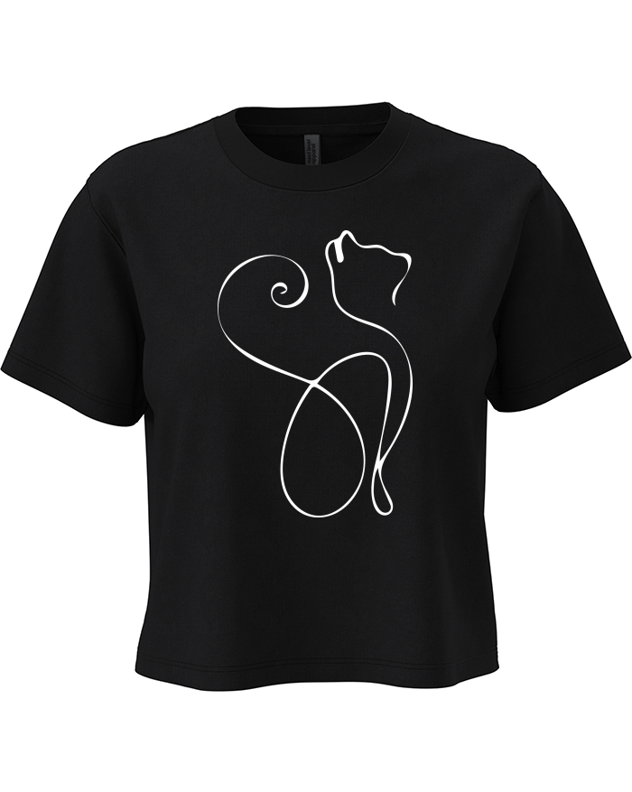 Dámský crop top – Stylová kočka