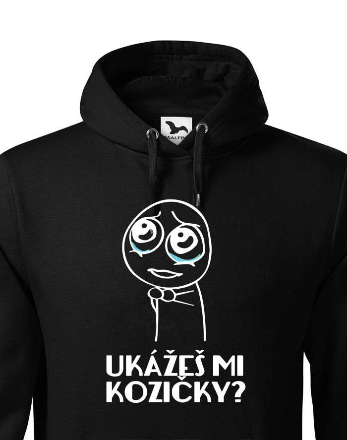 Pánská mikina s kapucí Ukážeš mi kozičky?