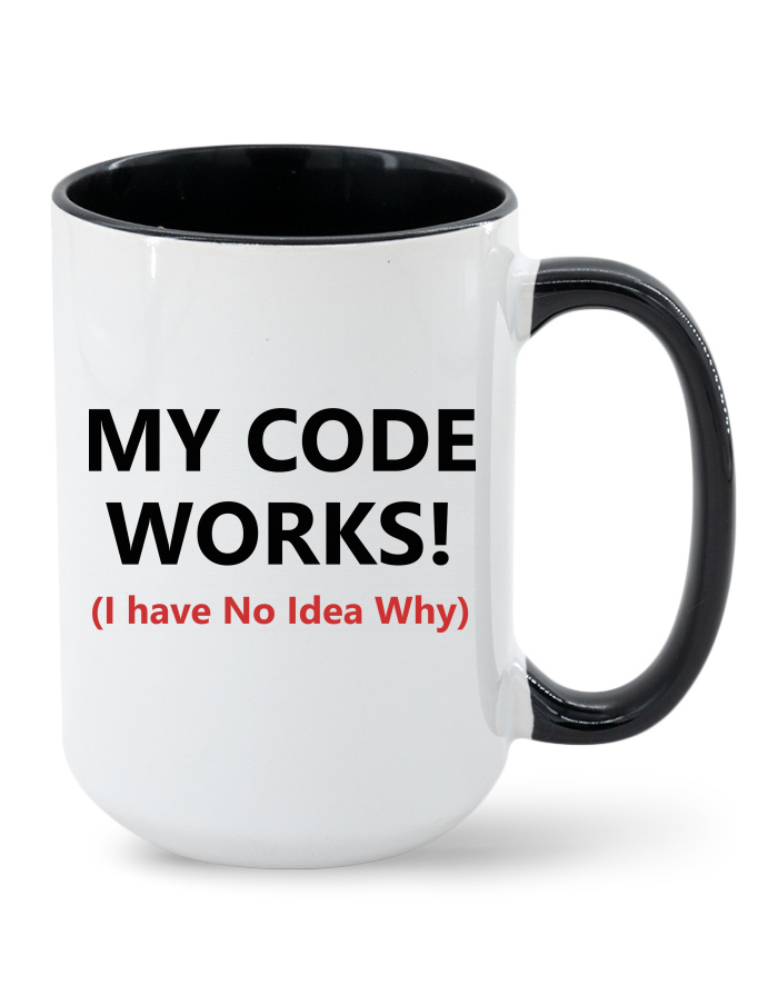 Keramický hrnek MAX My Code Works - barevný vnitřek a ucho