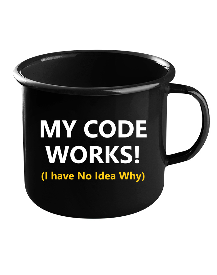 Plechový hrneček černý My Code Works