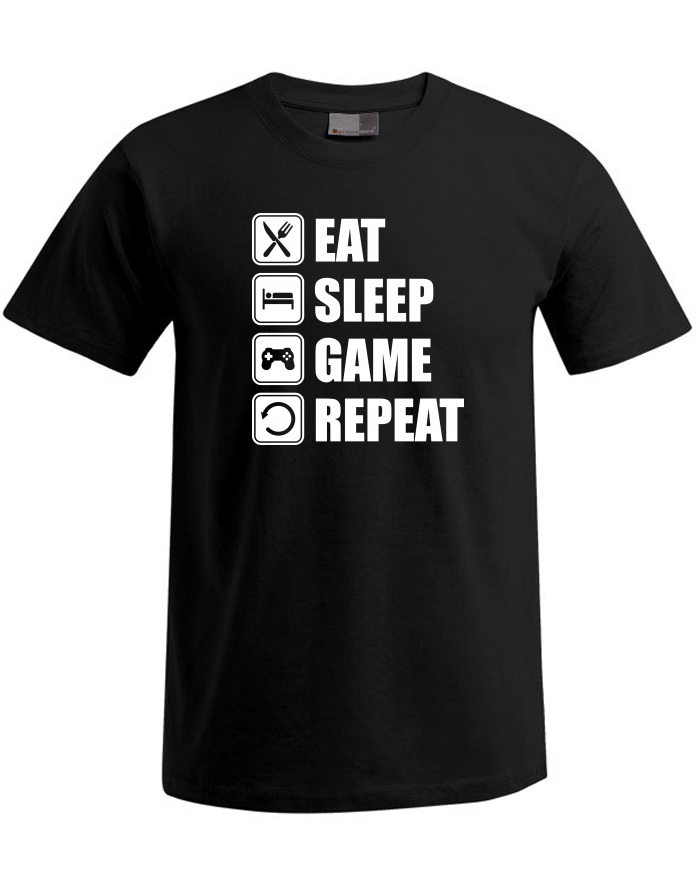 Pánské tričko Plus Size Eat, Sleep, Game, Repeat