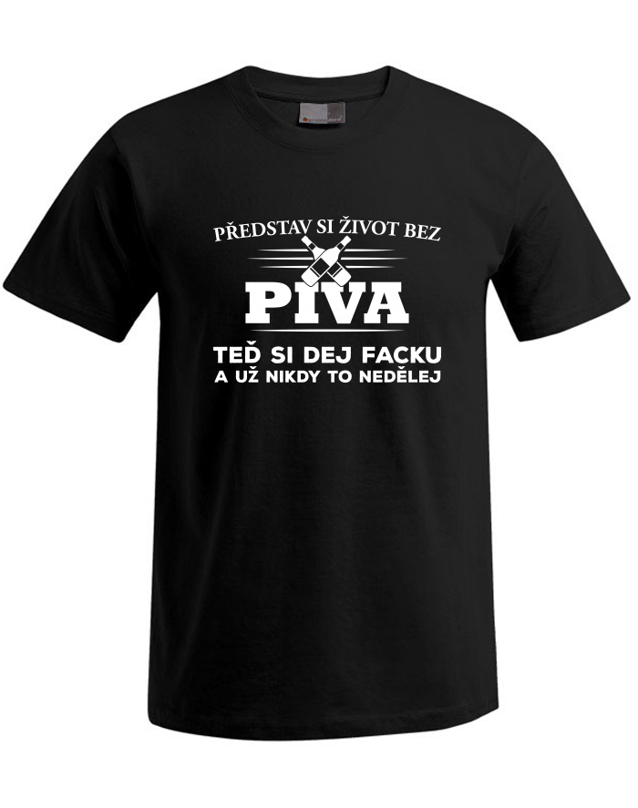 Pánské tričko Plus Size s krátkým rukávem – Život bez piva