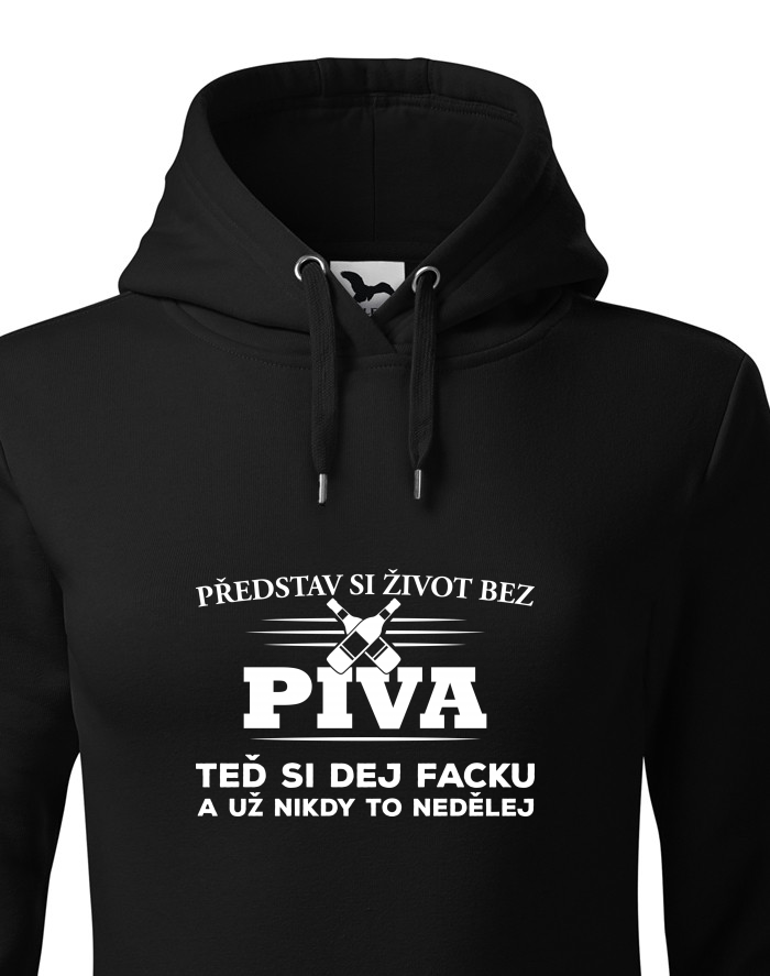 Dámská mikina s kapucí Život bez piva