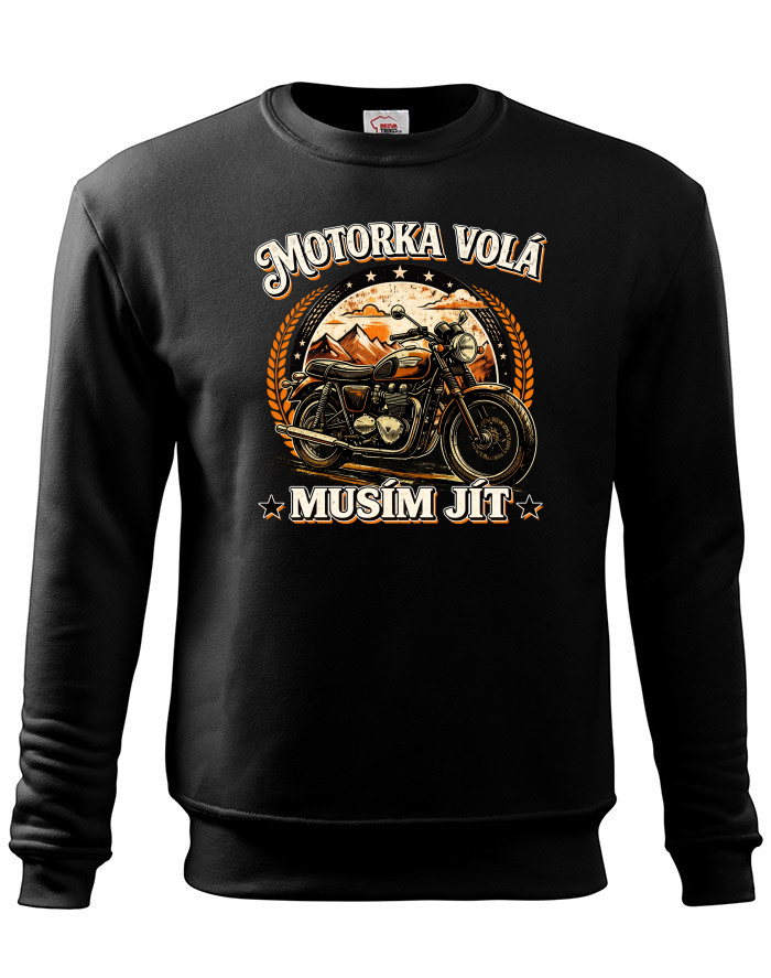 Pánská mikina bez kapuce Motorka volá