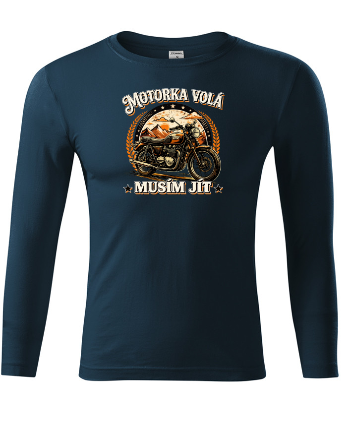 Motorka volá – unisex tričko s dlouhým rukávem
