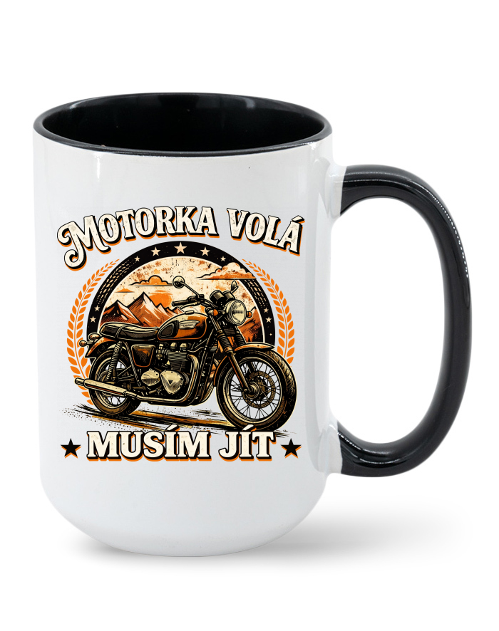 Keramický hrnek MAX - barevný vnitřek a ucho - Motorka volá