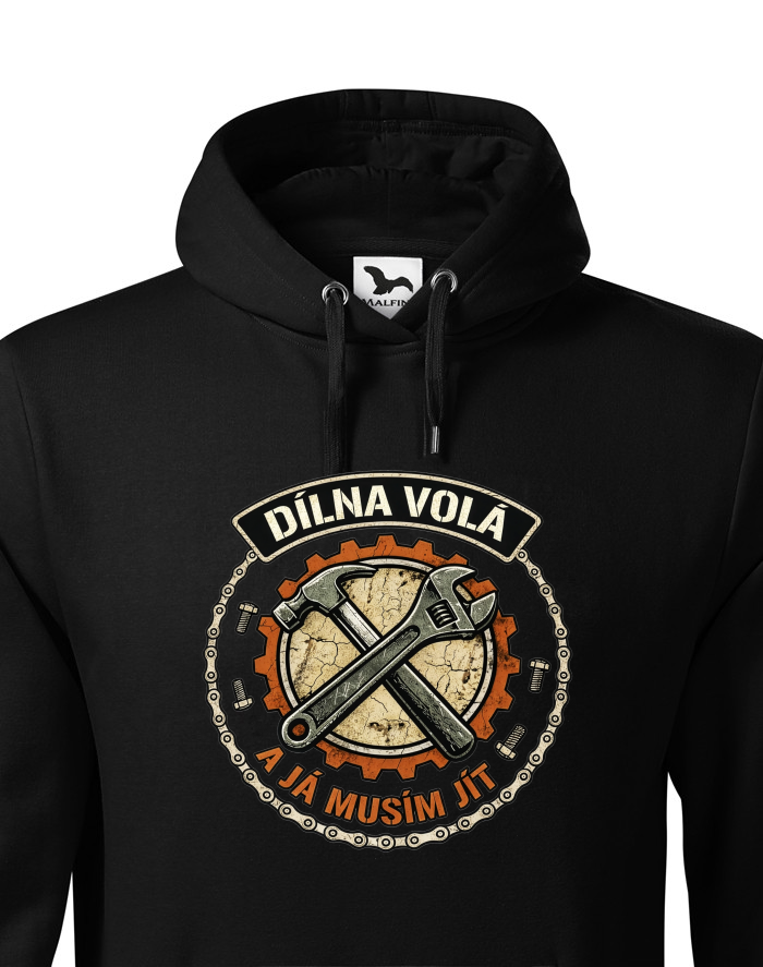 Pánská mikina s kapucí Dílna volá