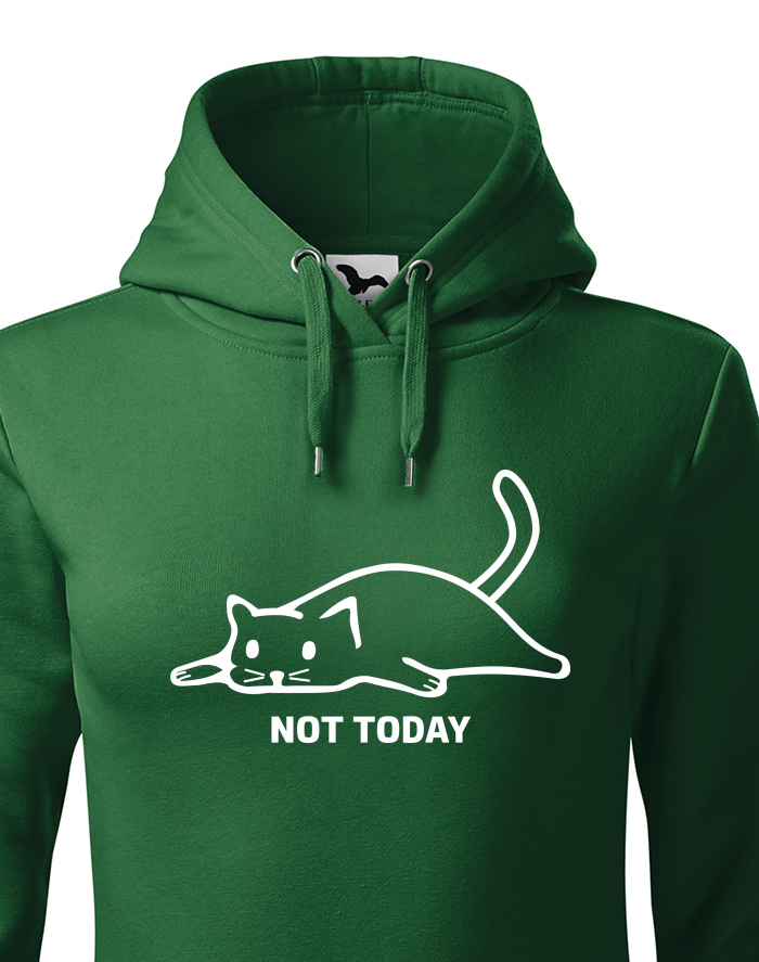 Dámská mikina s kapucí Not today kočka