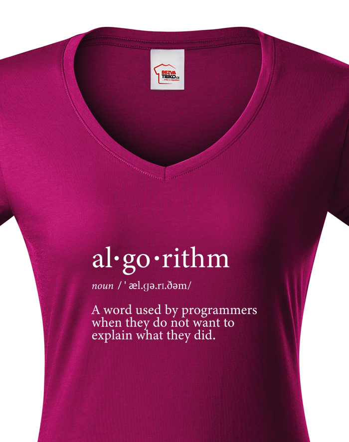 Dámské tričko s výstřihem do V – Algorithm