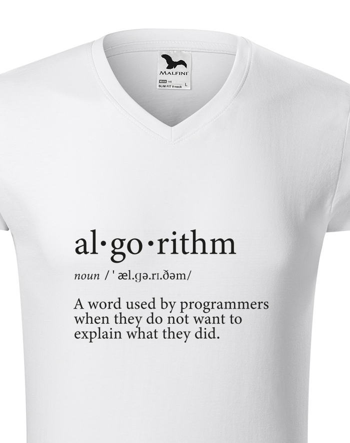 Pánské tričko s výstřihem do V Algorithm