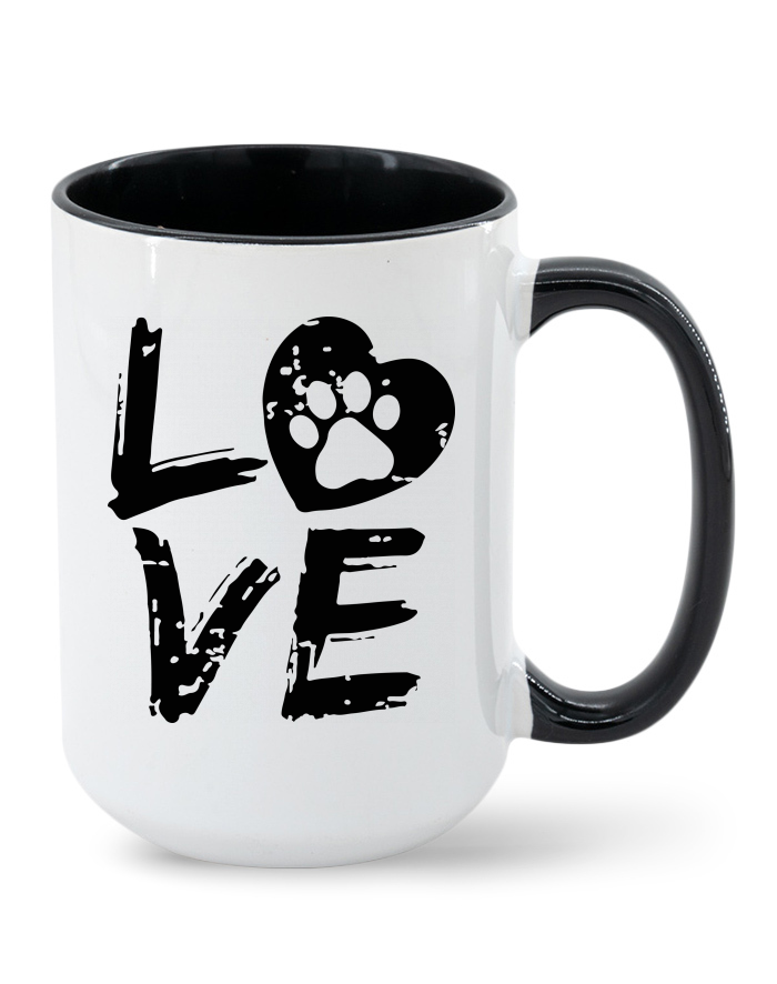 Keramický hrnek MAX Dog Love - barevný vnitřek a ucho