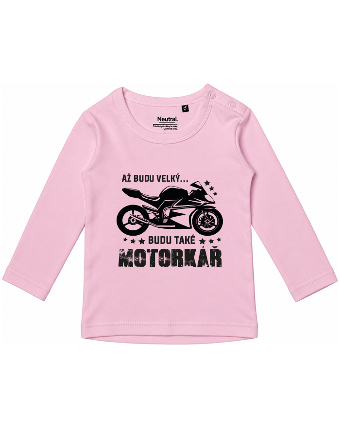 Dětské tričko s dlouhým rukávem Až budu velký... Budu také motorkář