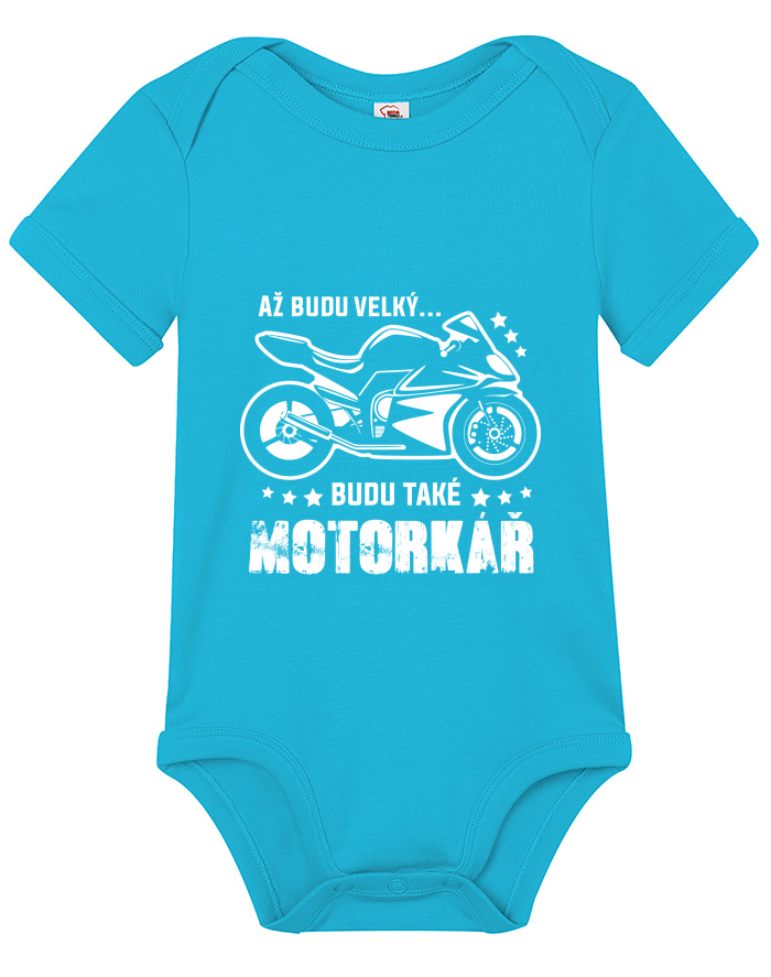 Dětské body s krátkým rukávem Až budu velký... Budu také motorkář