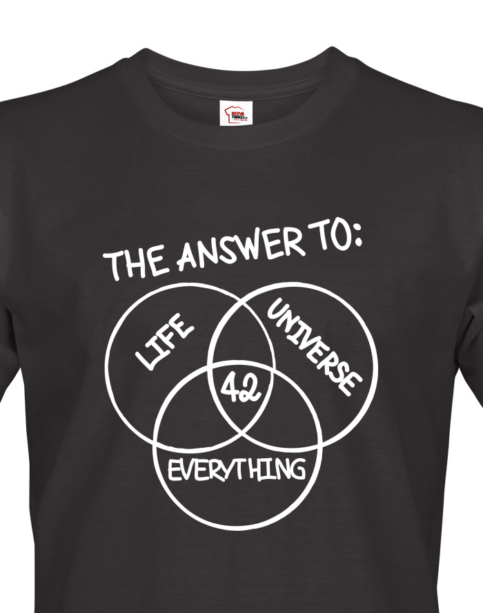 Pánské tričko s krátkým rukávem Answer is 42