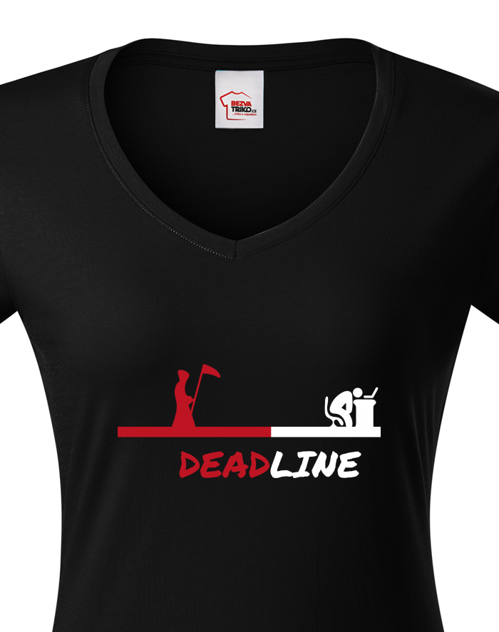 Dámské tričko s výstřihem do V Deadline