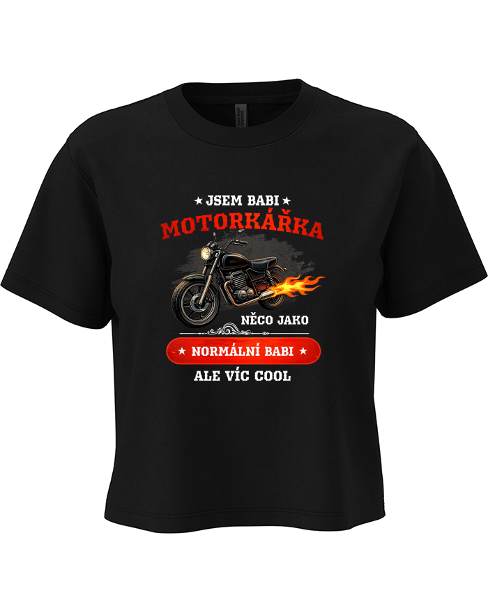 Dámský crop top – Jsem babi motorkářka
