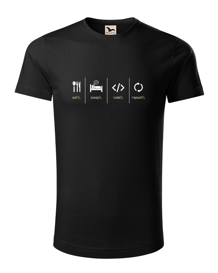 Pánské tričko z bio bavlny Eat, sleep, code, repeat
