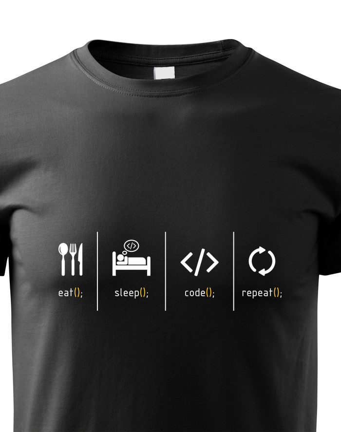 Dětské tričko Eat, sleep, code, repeat
