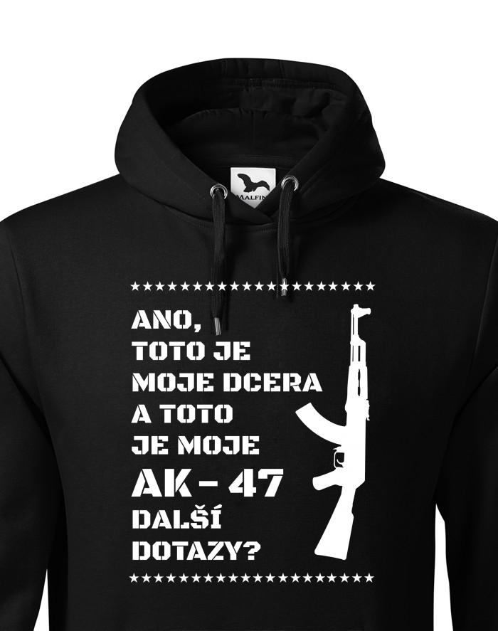 Pánská mikina s kapucí Dcera a AK-47