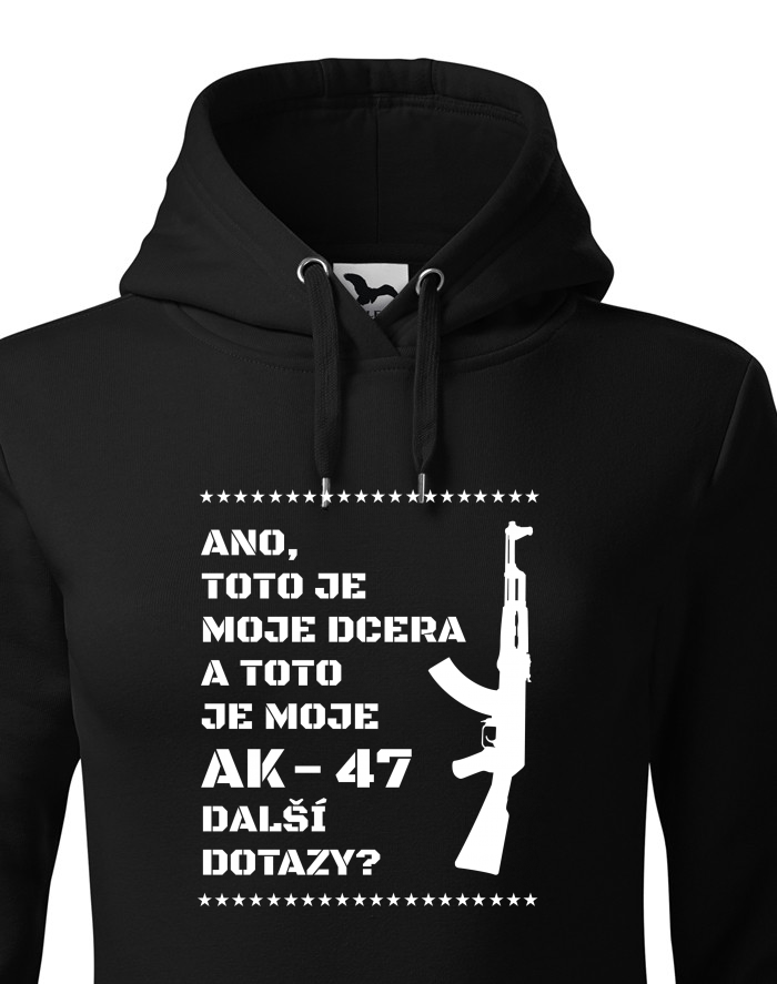 Dámská mikina s kapucí Dcera a AK-47