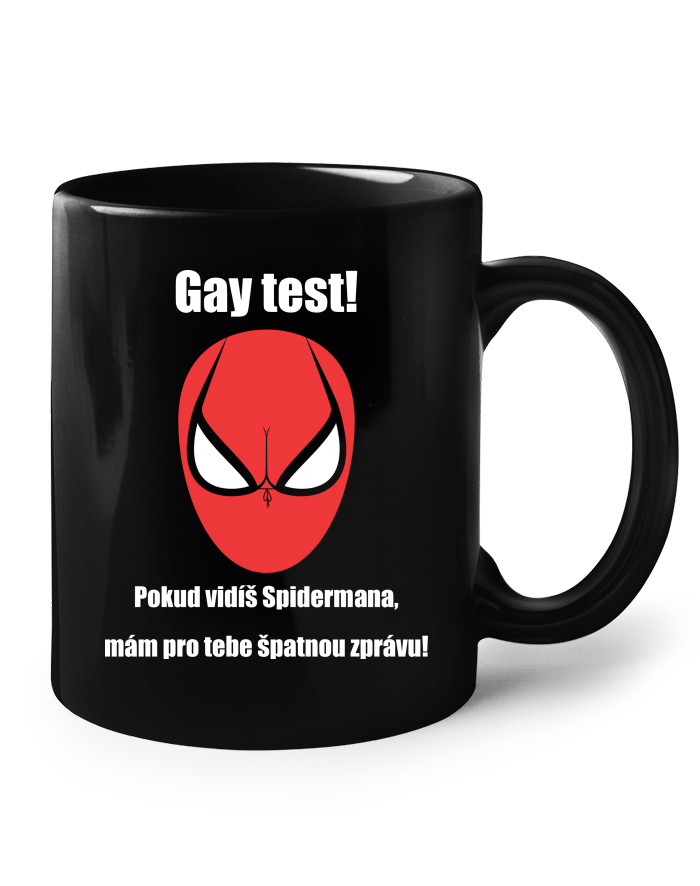 Keramický hrnek – černý Gay test