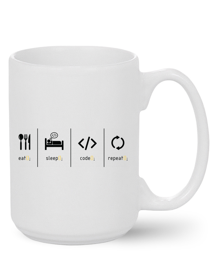 Keramický hrnek MAX – Eat, sleep, code, repeat