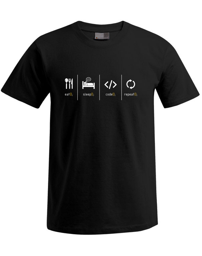 Pánské tričko Plus Size Eat, sleep, code, repeat