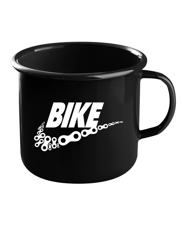 Plechový hrneček černý BIKE