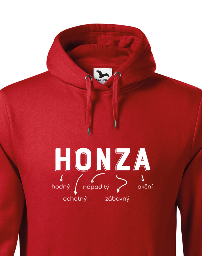 Pánská mikina s kapucí Honza – nosný, napaditý, ochranný, zásobovací