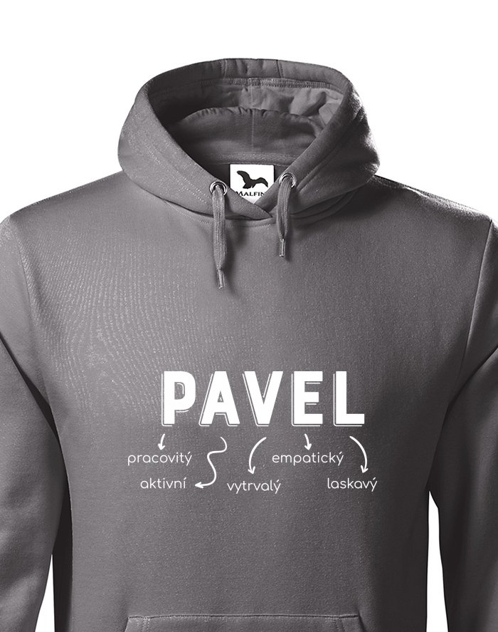 Pánská mikina s kapucí Pavel – pročovný, empatický, vtipavý