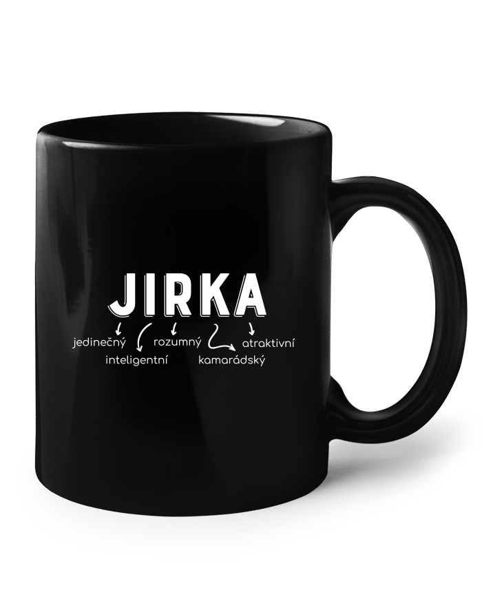 Keramický hrnek – Jirka: odvážný, rozumný, atraktivní