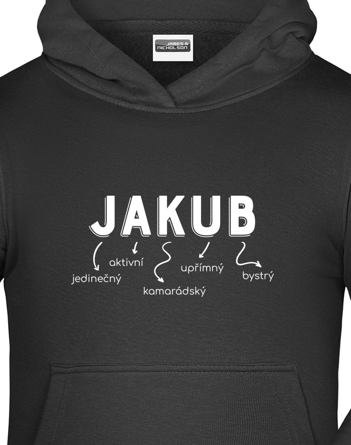 Dětská mikina s kapucí – Jakub, vlastník jeskyně