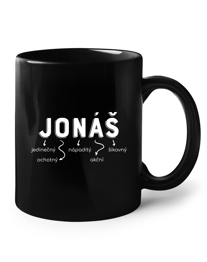 Keramický hrnek – Jonáš, sebevědomý, nápaditý, šikovný