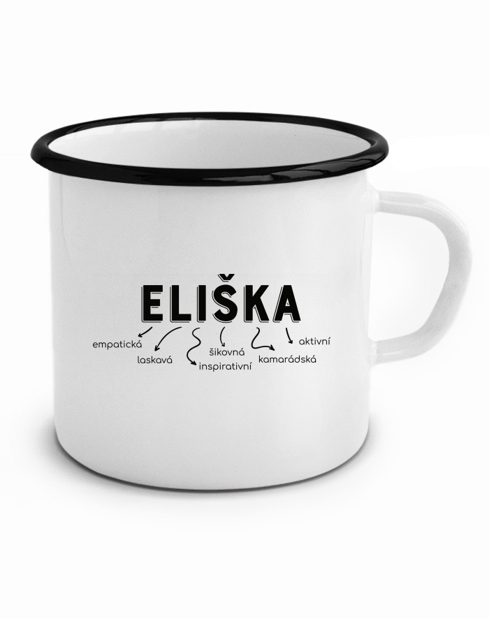 Plechový hrneček Eliška – originální k svátku