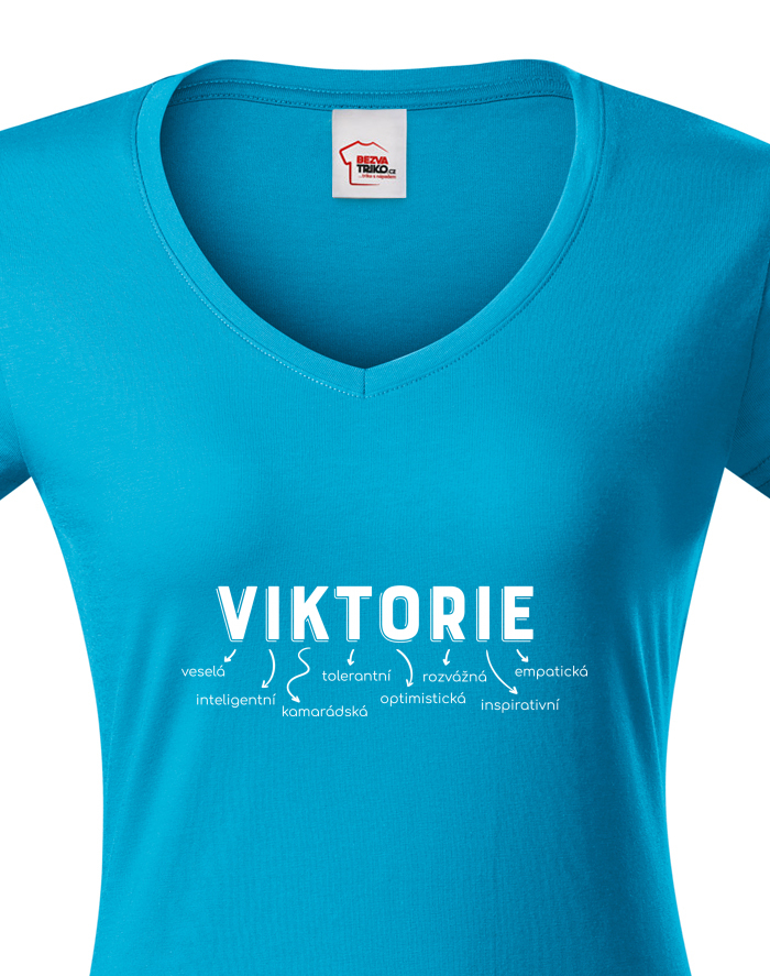 Dámské tričko s výstřihem do V – Viktorie