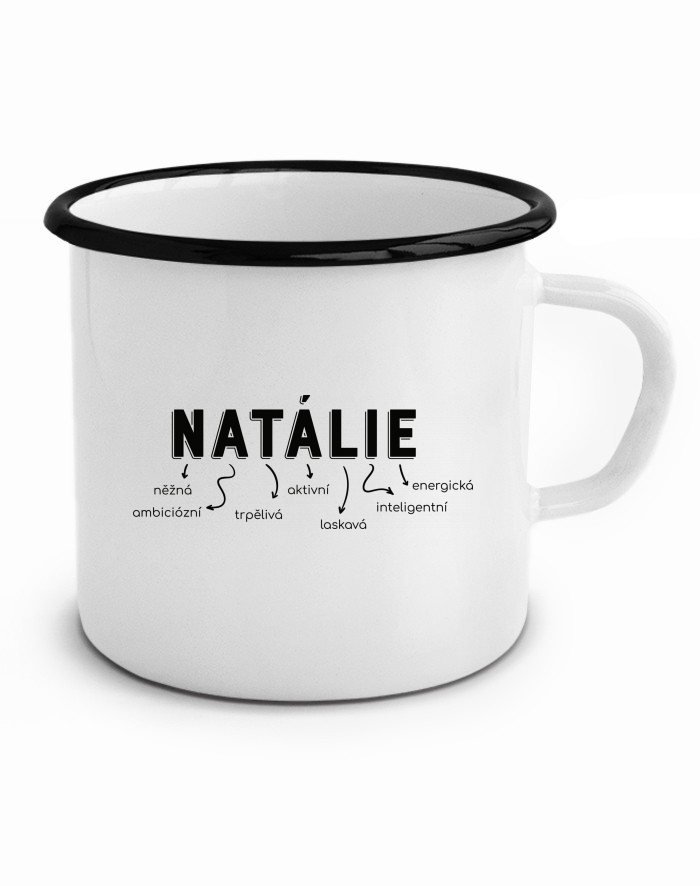 Plechový hrneček k svátku Natálie
