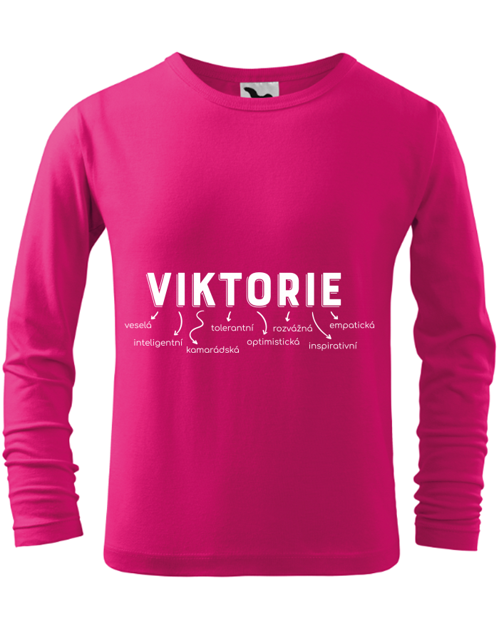 Dětské triko s dlouhým rukávem Viktorie – k svátku
