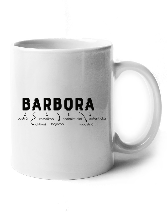 Keramický hrnek Barbora – sestra, rozvědčice, administrátorka, superhrdinka