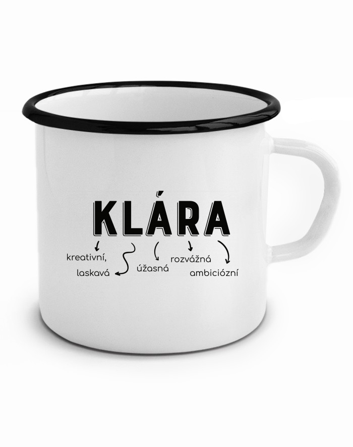 Plechový hrneček – Klára, ta pravá rozvoďačka