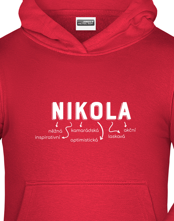 Dětská mikina s kapucí – Nikola, nezlob se