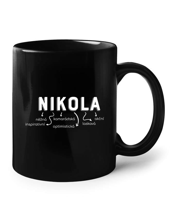 Keramický hrnek černý – Nikola