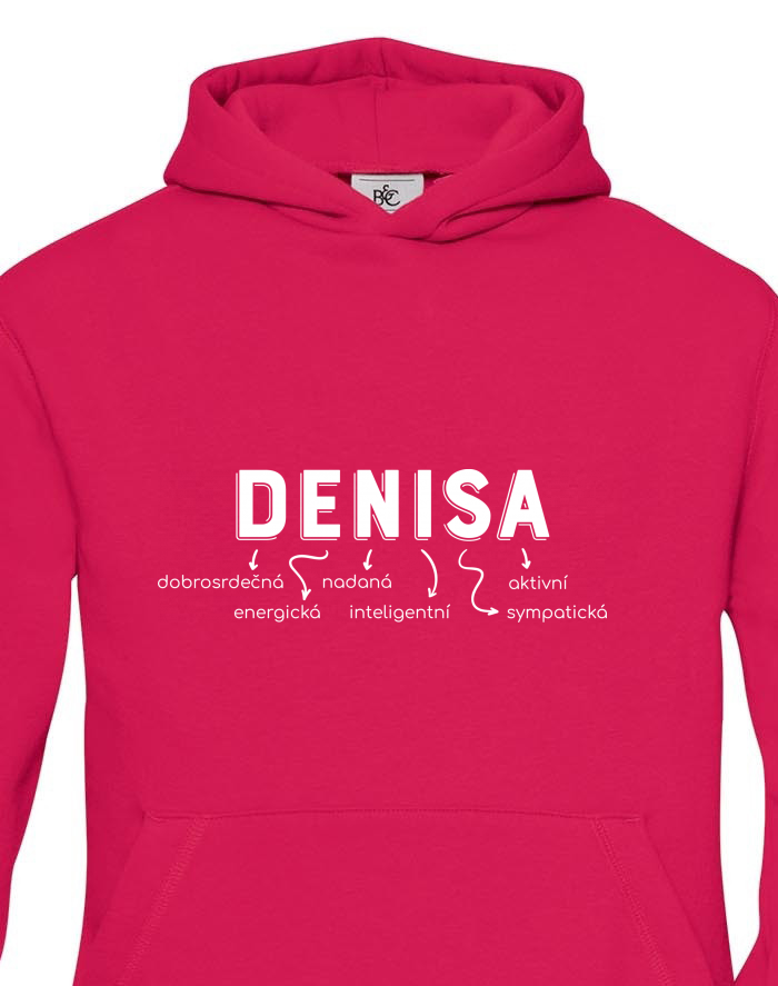 Dětská mikina s kapucí Denisa – dojemně krásná, roztomile okouzlující