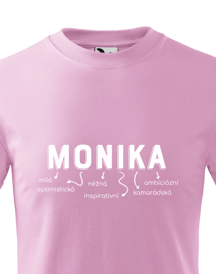Dětské tričko Monika – neřvi, nezlob, omelety neumím