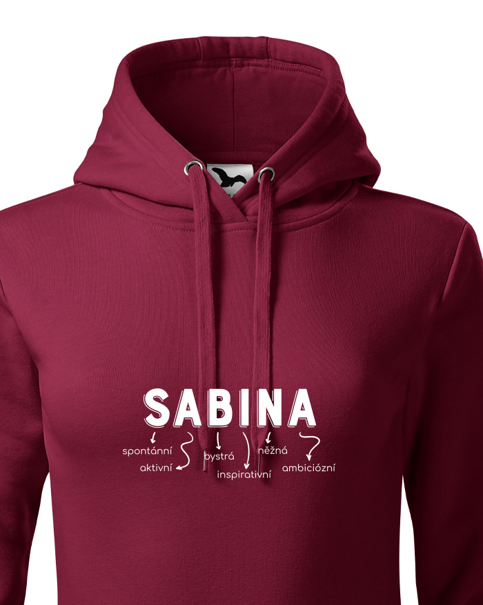 Dámská mikina s kapucí Sabina – speciální, bystrá, nezničitelná