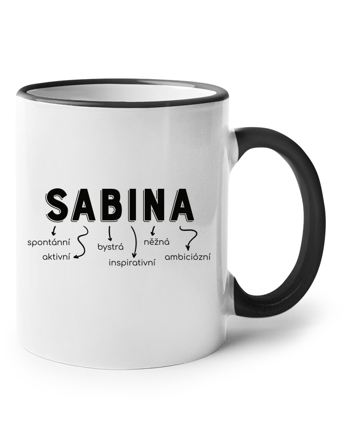 Keramický hrnek s barevným uchem – Sabina