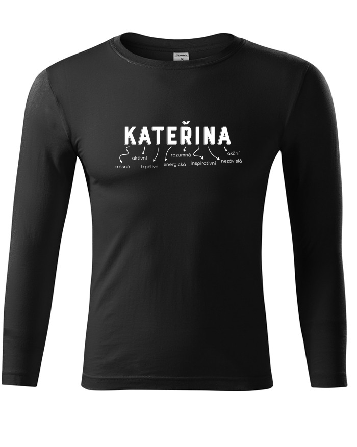 Unisex tričko s dlouhým rukávem – Kateřina, královna