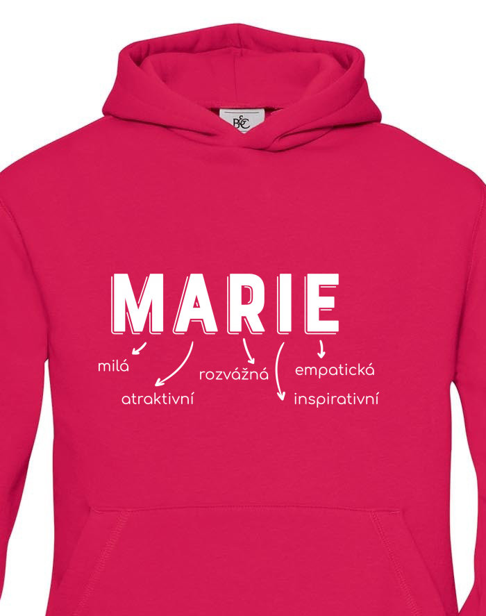 Dětská mikina s kapucí Marie – milá, rozverná, empatická